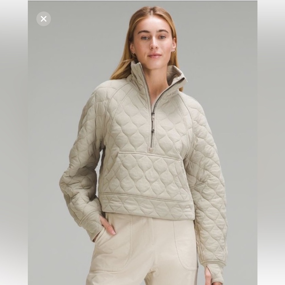 NWOT. Never worn. Scuba Oversized Quilted Half Zip. Sold out online!